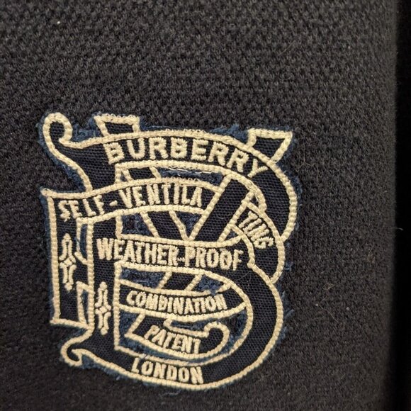 Burberry men's large 3/4 sleeve navy blue shirt - Picture 9 of 10